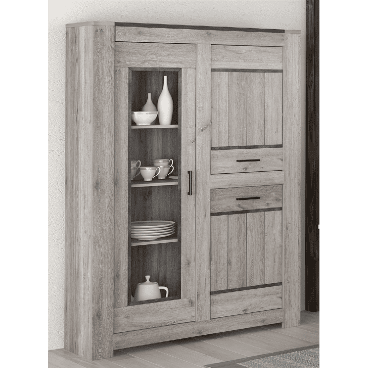 Vitrine Tom chêne gris