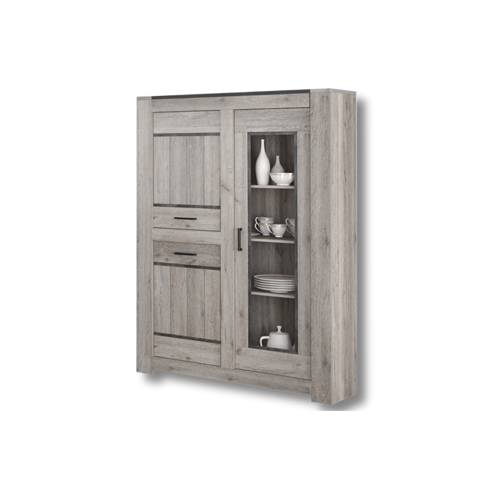 Vitrine Tom chêne gris