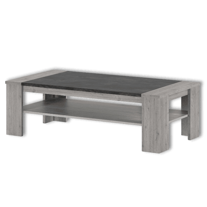 Table de salon Tom chêne gris/marbre