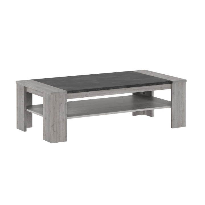 Table de salon Tom chêne gris/marbre