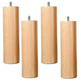 Lot de 4 pieds rond hauteur 20 cm vernis naturel