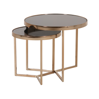 Set de 2 table GC4748 champagne/noir
