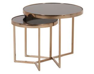 Set de 2 table GC4748 champagne/noir