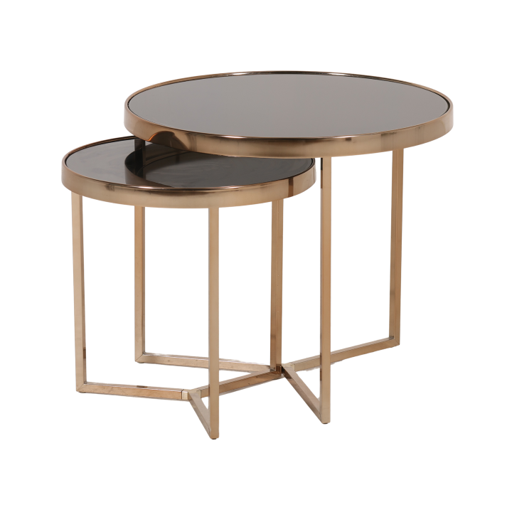 Set de 2 table GC4748 champagne/noir