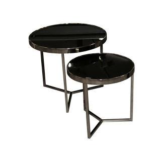 Set de 2 table GC4748 champagne/noir