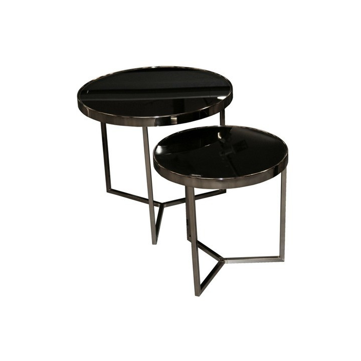 Set de 2 table GC4748 champagne/noir