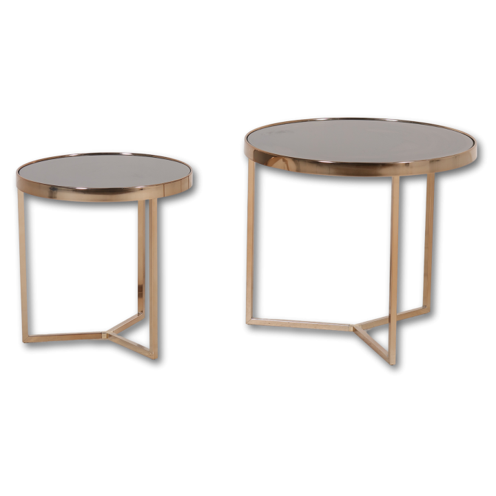 Set de 2 table GC4748 champagne/noir