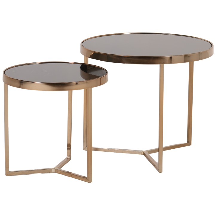 Set de 2 table GC4748 champagne/noir
