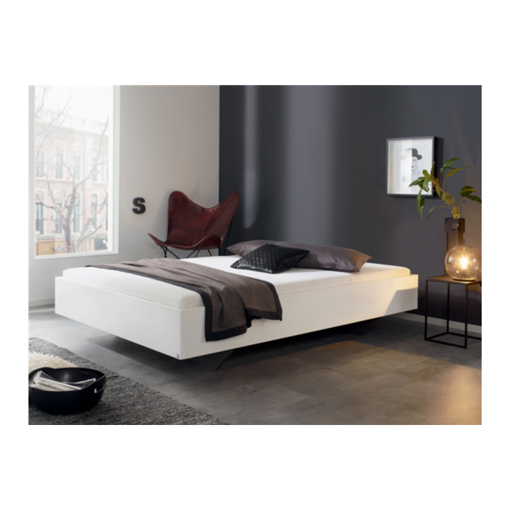 Cadre de lit 140x200 Phoenix blanc brillant
