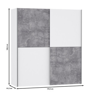 Armoire 2 portes Winner blanc/chêne sonoma