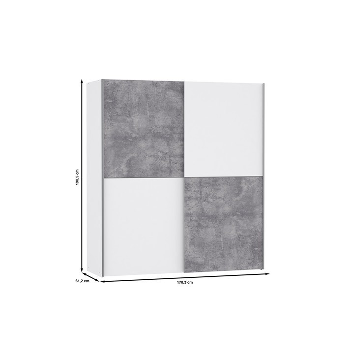 Armoire 2 portes Winner blanc/chêne sonoma