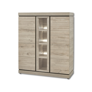 Vitrine Belluno chêne millenium/gris