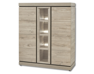 Vitrine Belluno chêne millenium/gris