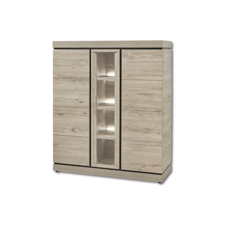Vitrine Belluno chêne millenium/gris
