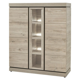 Vitrine Belluno chêne millenium/gris