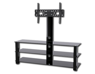 Meuble TV Stand verre trempé noir