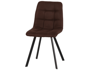 Chaise Stella tissu marron vintage