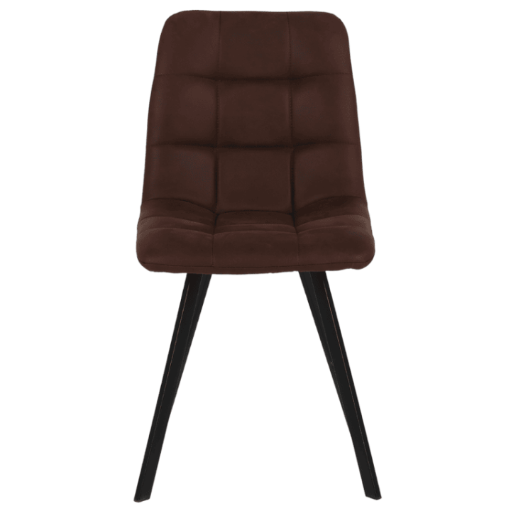 Chaise Stella tissu marron vintage