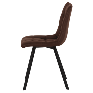 Chaise Stella tissu marron vintage