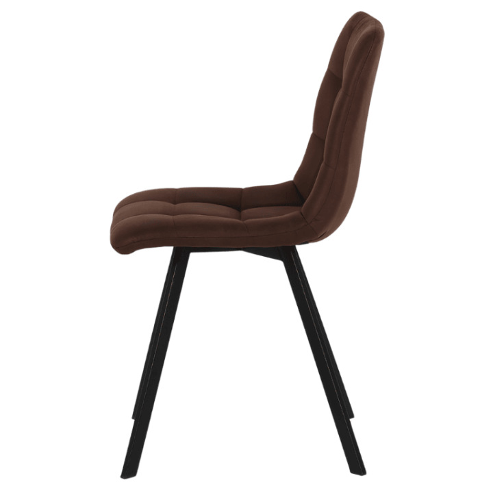 Chaise Stella tissu marron vintage