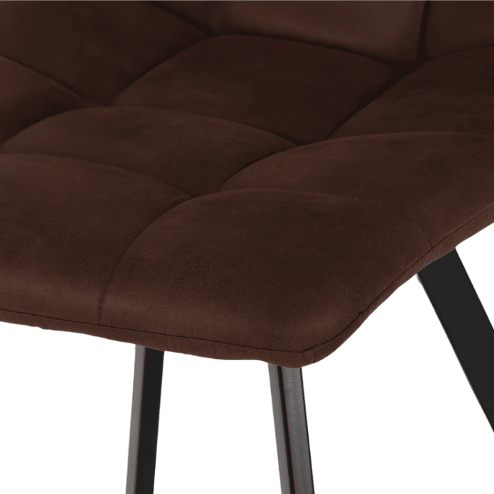 Chaise Stella tissu marron vintage