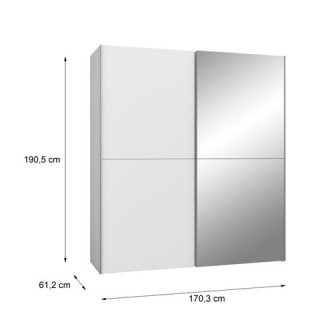 Armoire 2 portes Kaikais blanc mat
