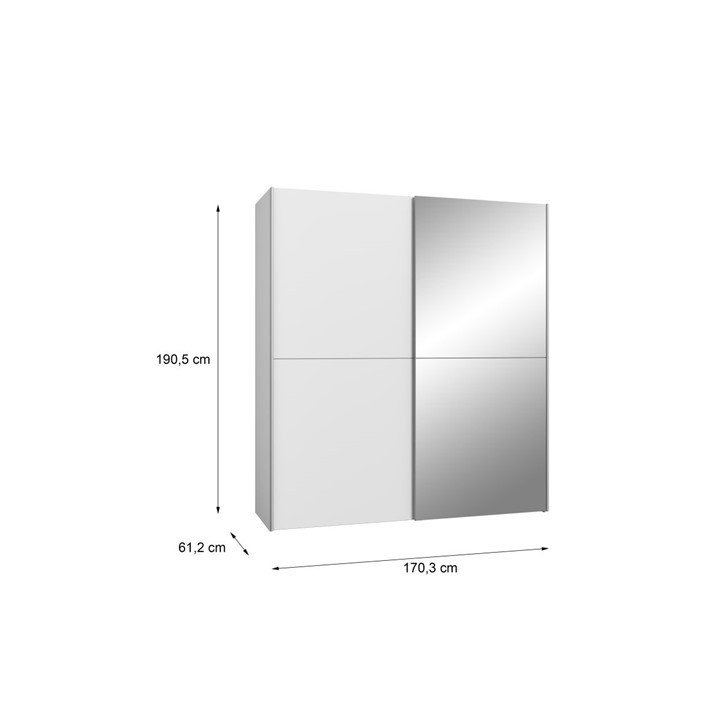 Armoire 2 portes Kaikais blanc mat