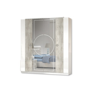 Armoire 4 portes Chantal gris/blanc