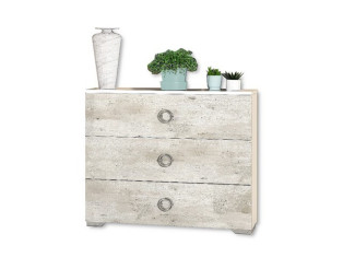 Commode Chantal blanc/gris