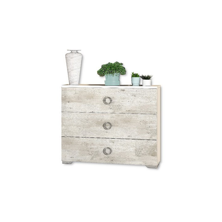Commode Chantal blanc/gris