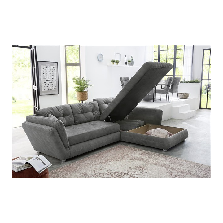 Salon d'angle convertible Jengen gris