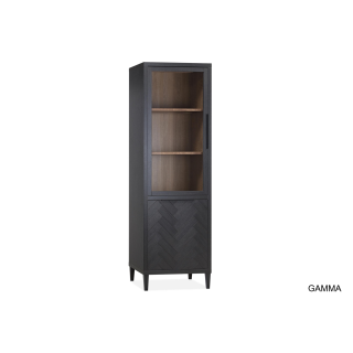 Gamma - Armoire vitrine 1 porte Verre - 1 porte pleine