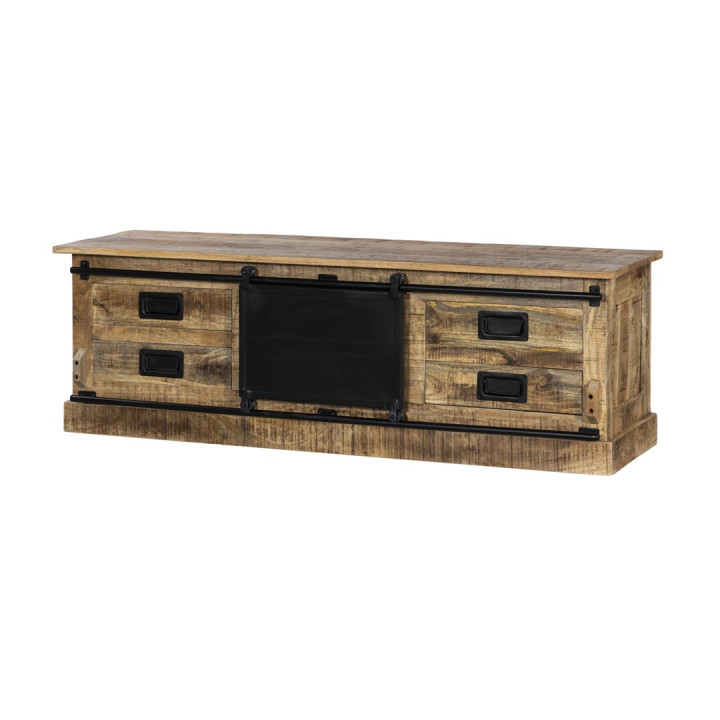 Meuble TV Barn bois mangue/noir
