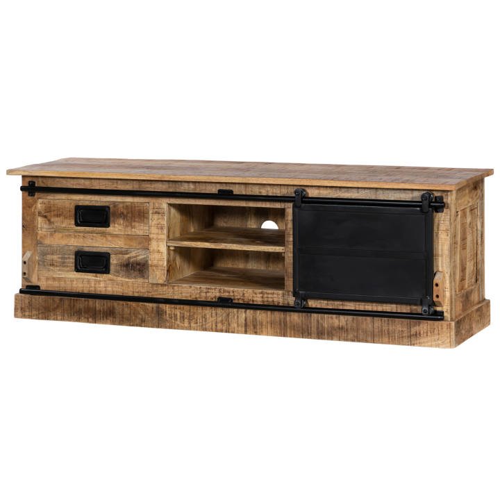 Meuble TV Barn bois mangue/noir