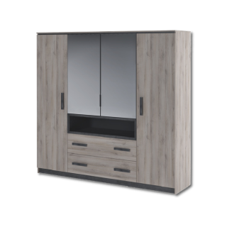 Armoire 4 portes Luna  chêne clair