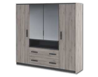 Armoire 4 portes Luna  chêne clair