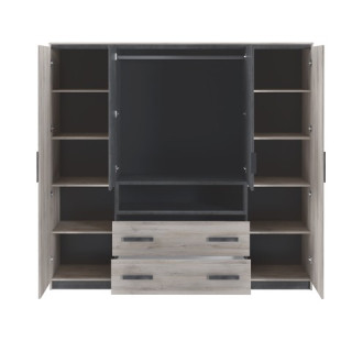 Armoire 4 portes Luna  chêne clair