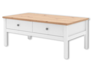 Table de salon Bergen blanc/chêne artisan