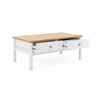 Table de salon Bergen blanc/chêne artisan