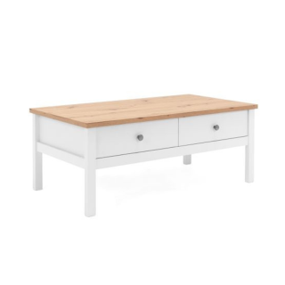 Table de salon Bergen blanc/chêne artisan