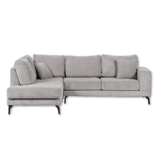 Salon d'angle gauche Davos gris clair