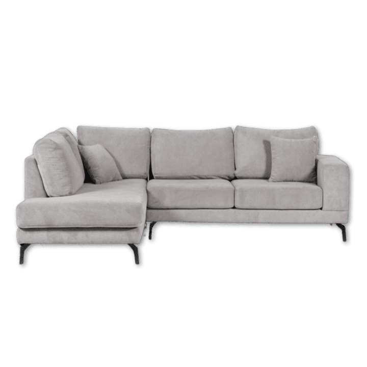 Salon d'angle gauche Davos gris clair