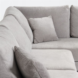 Salon d'angle gauche Davos gris clair