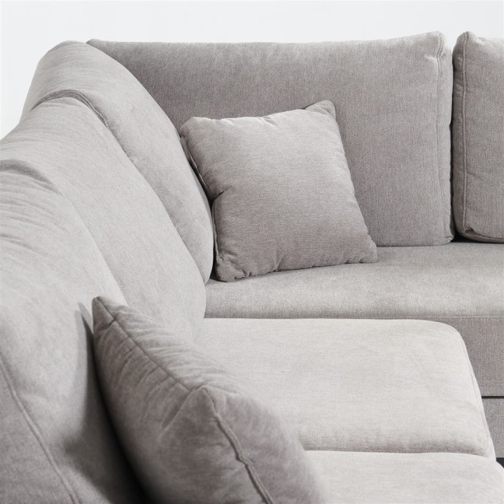 Salon d'angle gauche Davos gris clair