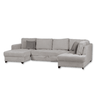 Salon d'angle droit Split gris