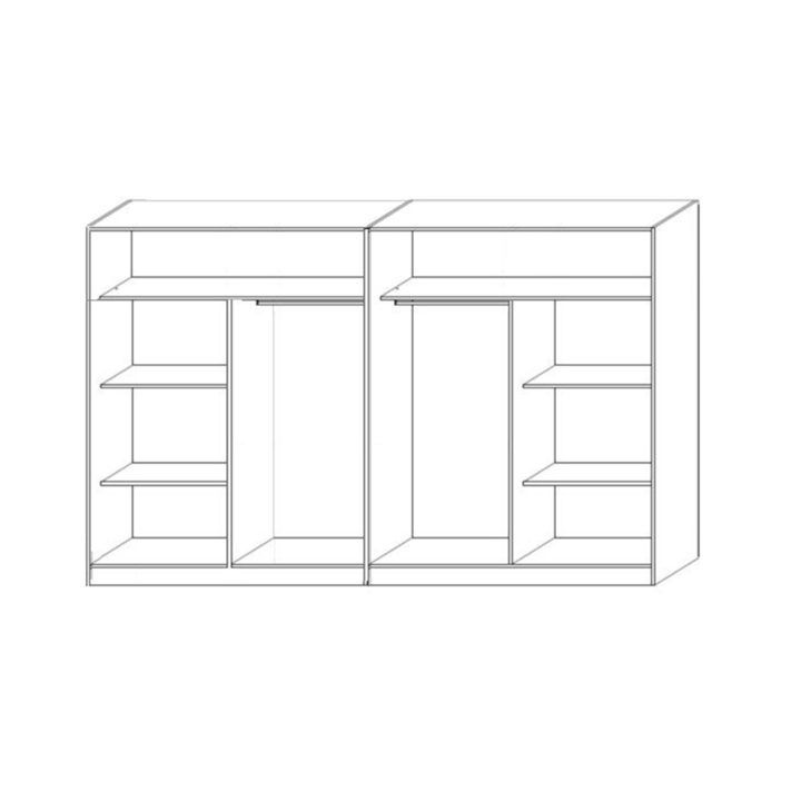 Armoire 2 portes Orbit/Belluno blanc neige/alu brossé