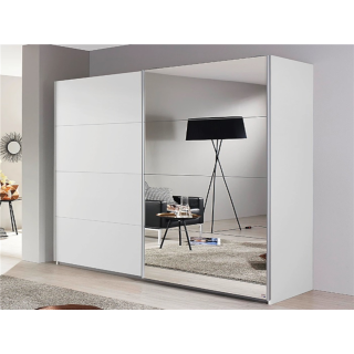 Armoire 2 portes Orbit/Belluno blanc neige/alu brossé