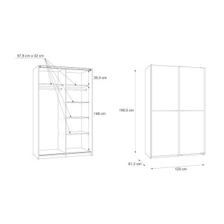 Amoire 2 portes Ohio-Lupo blanc/chêne sonoma