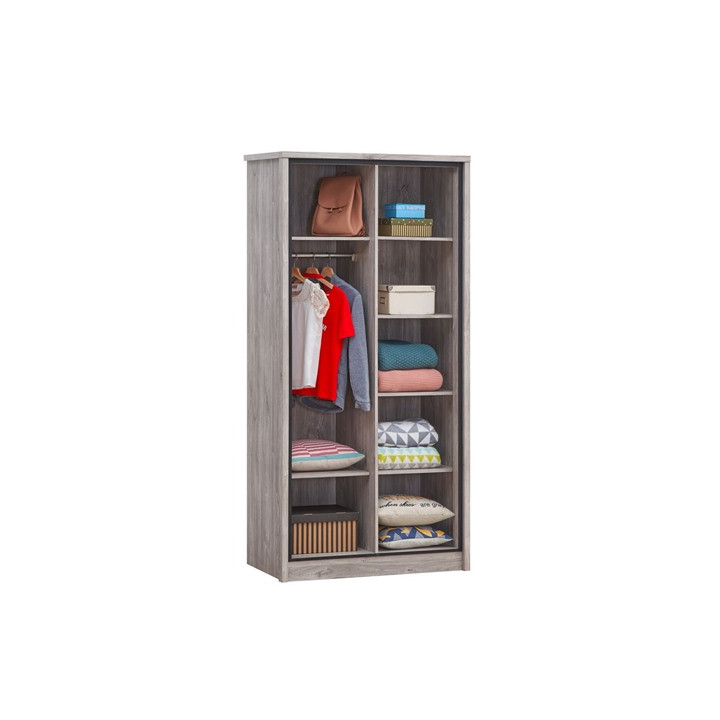 Armoire 2 portes Elias gris