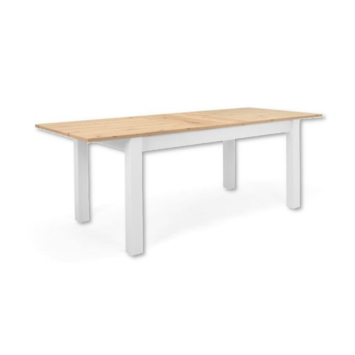 Table à rallonge Bergen 50 Blanc/ chêne artisan